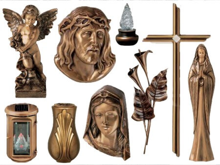 Оформление памятников с использованием бронзовых элементов (буквы, рамки, цветы, кресты и т.д.)